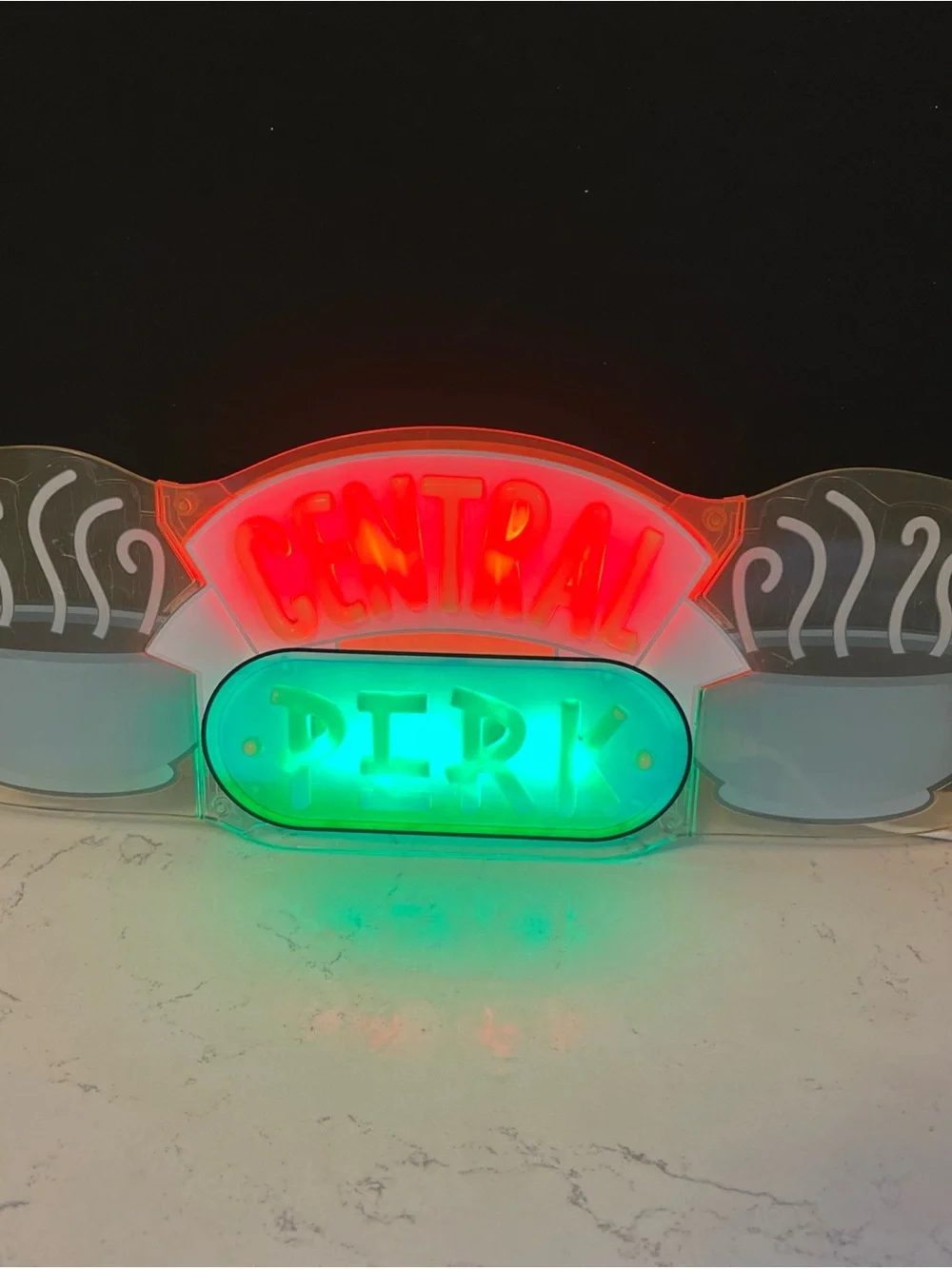 Friends Central Perk Illuminated Wall Sign - Yellow, Blue and Green Cafe Decor